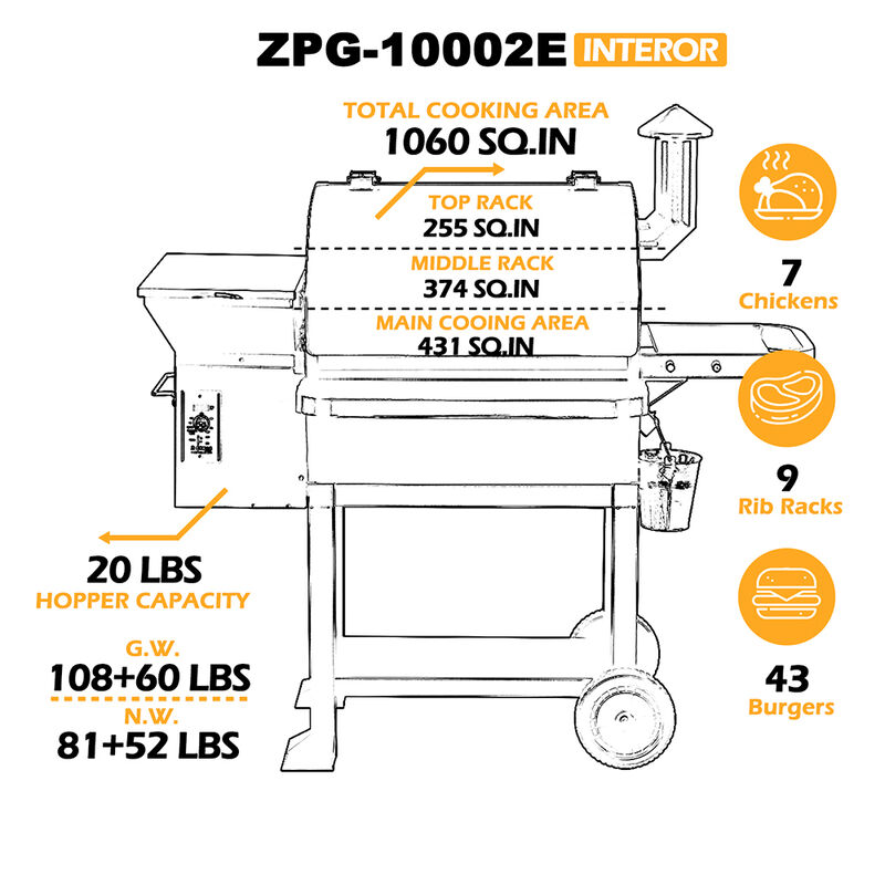 Z Grills Powerhouse 10002B2E Wood Pellet Grill and Smoker image number 11