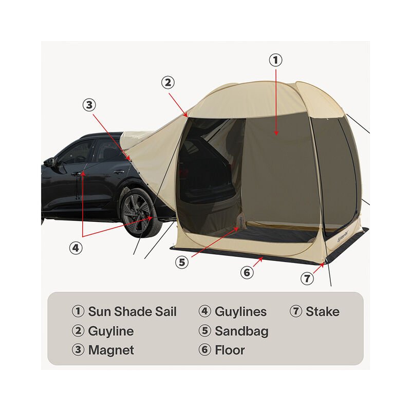 Eighteentek 2-in-1 Pop-Up SUV Tent image number 3