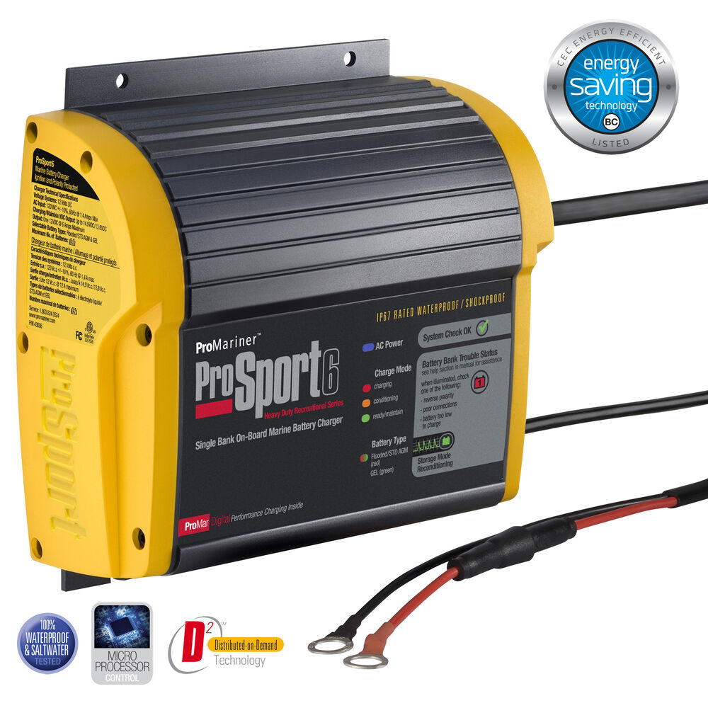 ProMariner ProSport Generation 3 Marine Battery Charger, 6Amp/Single