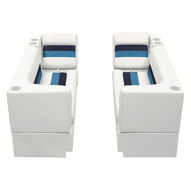 Deluxe Pontoon Furniture w/Toe Kick Base - Front Group Package B, White/Navy/Blu