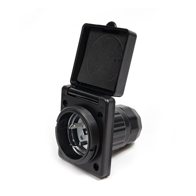 Electric World 30A RV Inlet in Black, ETL Certified Twist-Lock 