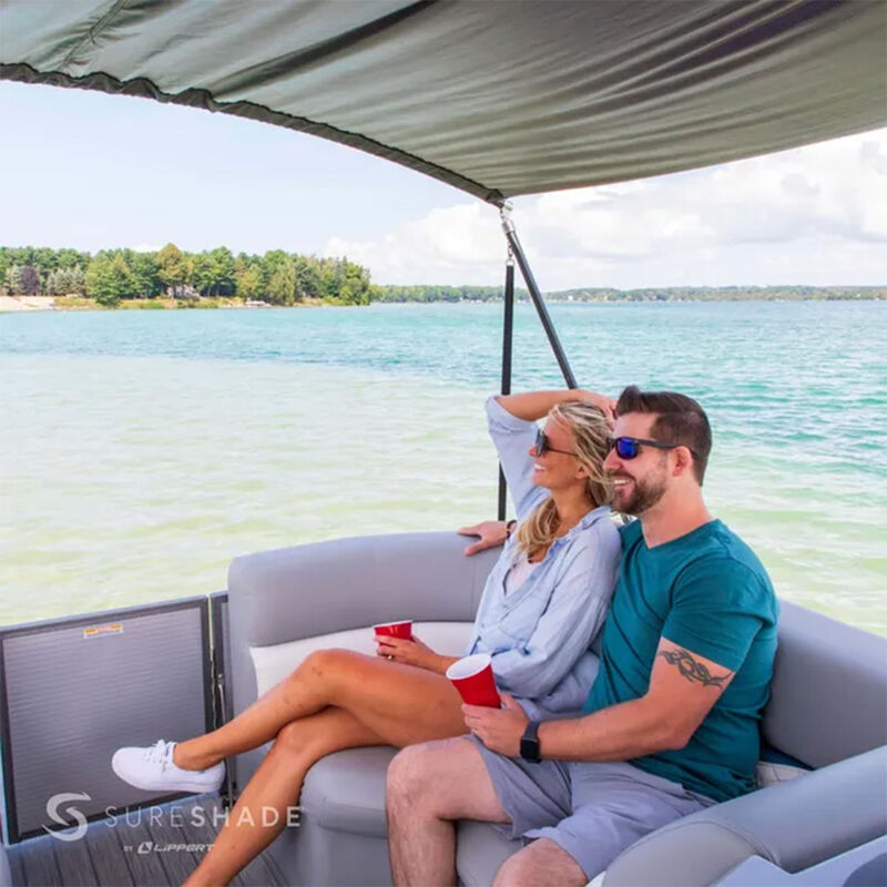 SureShade 7' Extension for Power Pontoon Bimini Top, Clear Anodized Frame image number 5