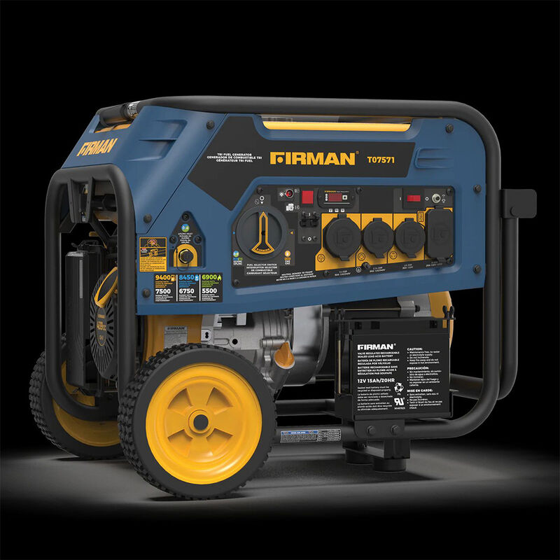 FIRMAN Tri-Fuel 7500W Portable Generator, Electric Start, 120/240V image number 9