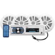 Boss MCK632WB.64 AM/FM/MP3/USB Bluetooth Receiver Package w/Four 6.5" Speakers