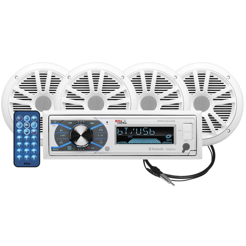 Boss MCK632WB.64 AM/FM/MP3/USB Bluetooth Receiver Package w/Four 6.5" Speakers image number 1