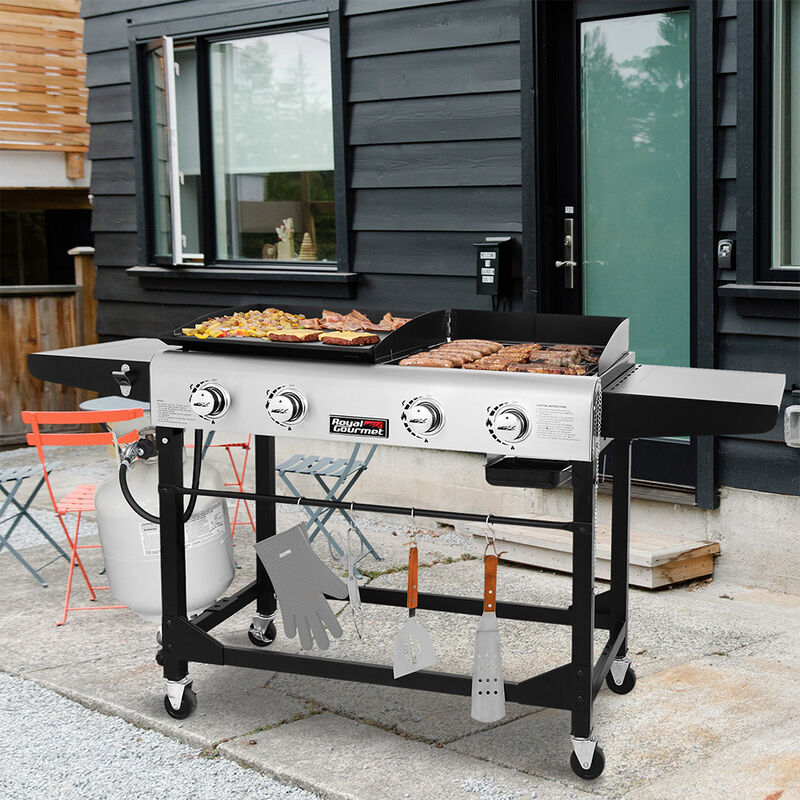 Royal Gourmet 4-Burner&nbsp;Flat Top&nbsp;Gas Grill & Griddle Combo, Folding Legs Design image number 13
