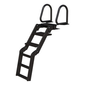 Lippert SureStep Free-Fit Pontoon Ladder, Black Handrails