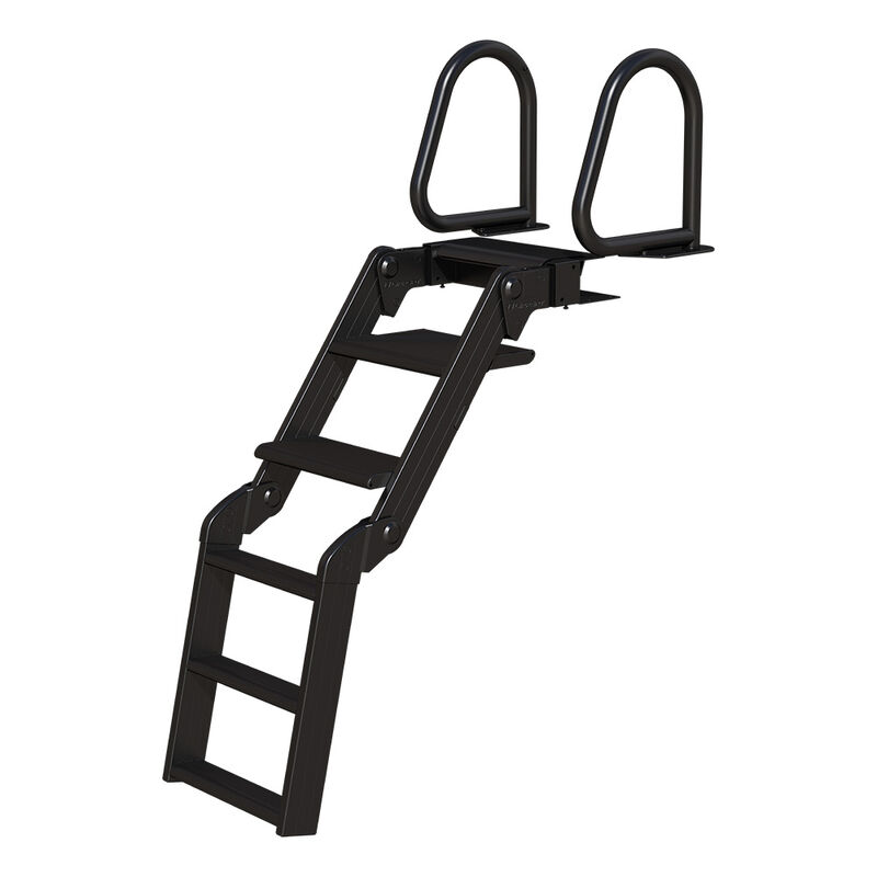Lippert SureStep Free-Fit Pontoon Ladder, Black Handrails