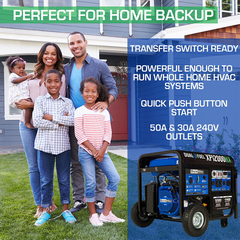 DuroMax 12,000-Watt 460cc Dual Fuel Portable Generator with CO Alert image number 6