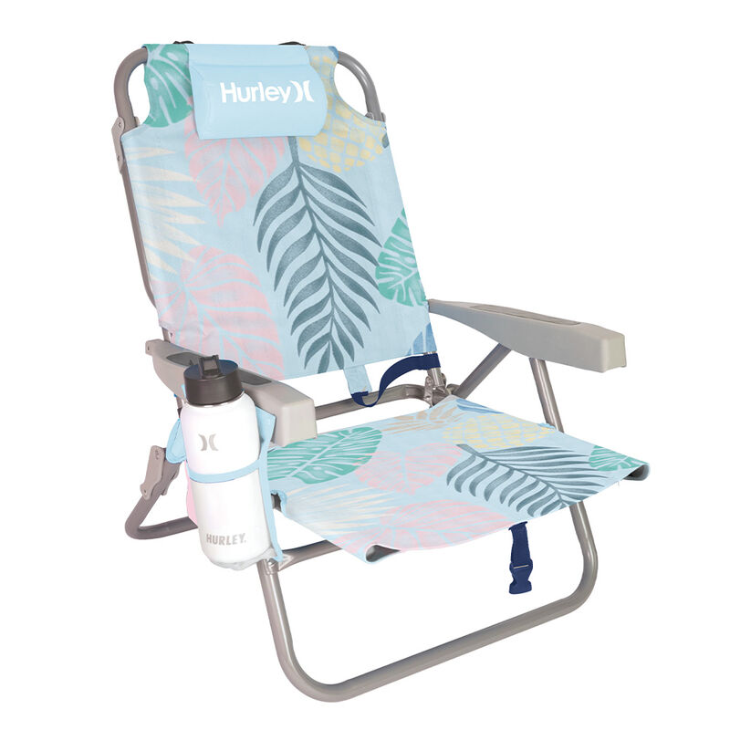 Hurley Printed Standard Backpack Beach Chair - Blue/Pink image number 1