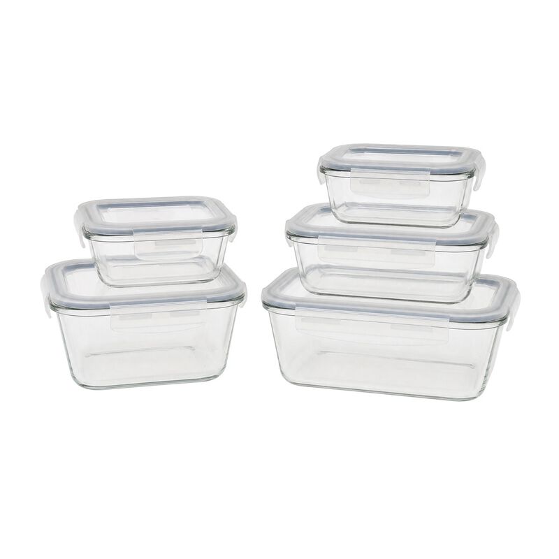 Brookstone 10-Piece Glass Food Storage Set