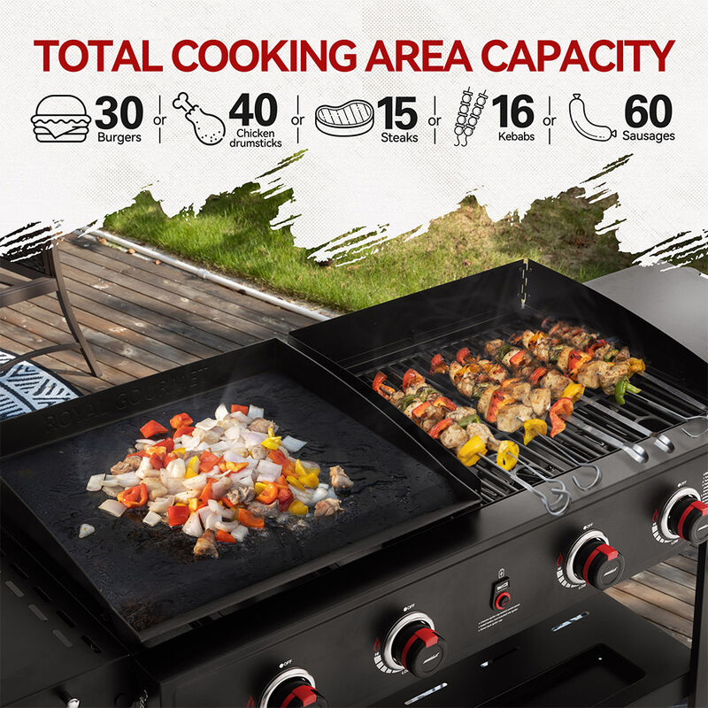 Royal Gourmet 4-Burner Gas Grill and Griddle Combo Package image number 9