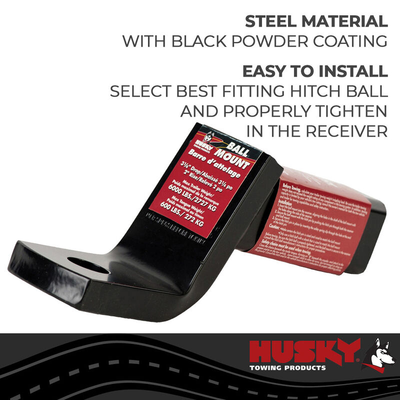 Husky Towing 2 Inch Receiver Trailer Hitch Ball Mount image number 4