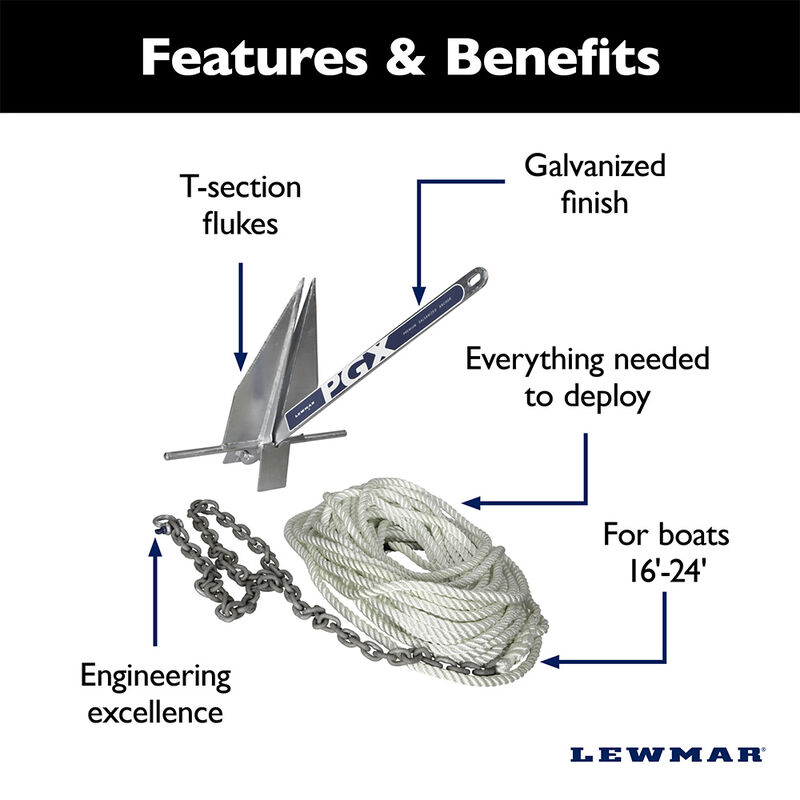 Lewmar PGX 5 lb. Anchor Kit Package image number 4