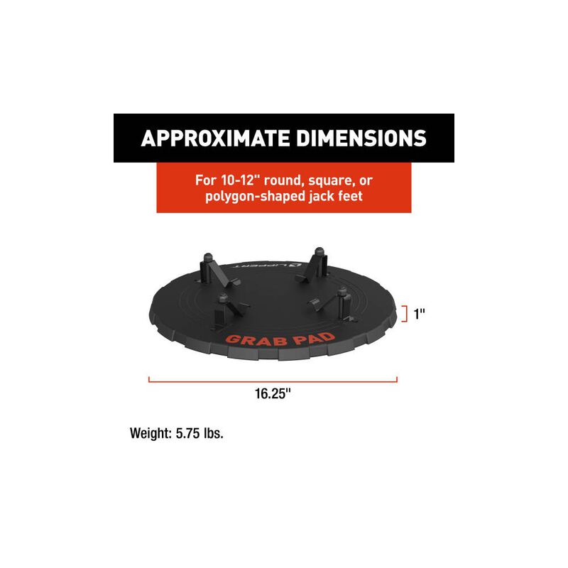 Lippert GrabPad Universal Permanent RV Jack Pad Large 10-12 Inch Jack Foot, 4 Pack  image number 2