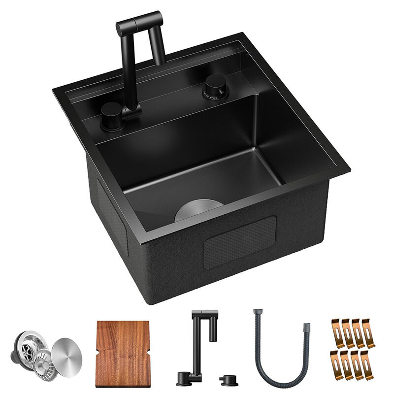WELLFE RV Kitchen Undermount Bar Sink (16 x 17 x 9 in, 16 Gauge)