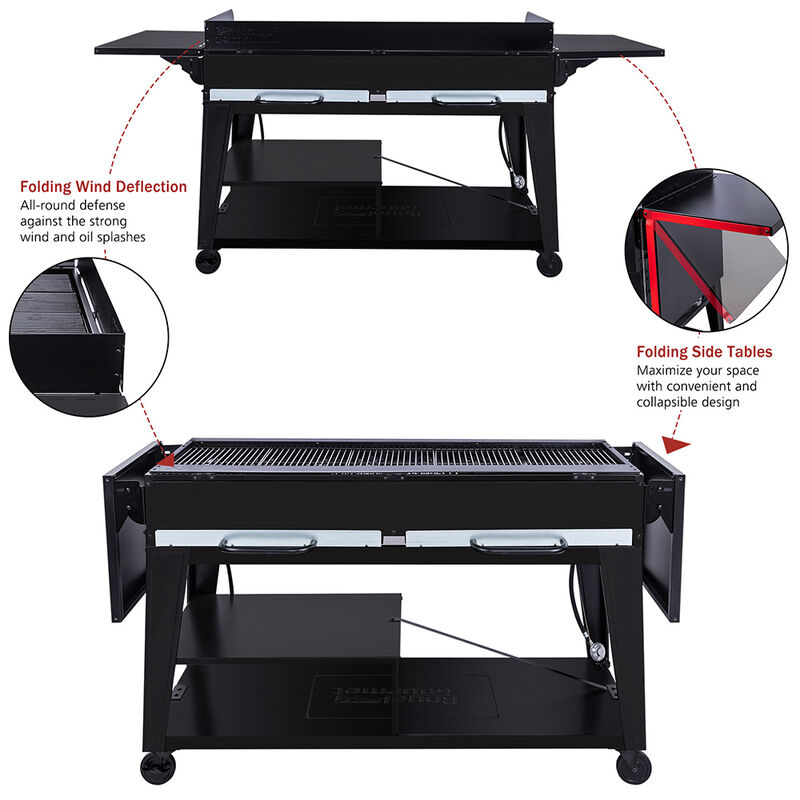 Royal Gourmet GB Series 8-Burner Gas Grill, Black/Red image number 11