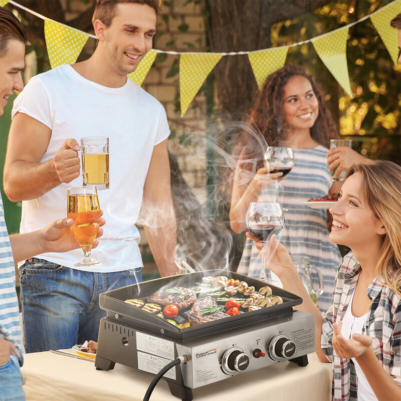 Royal Gourmet Portable 17" 2-Burner Tabletop Gas Griddle image number 7