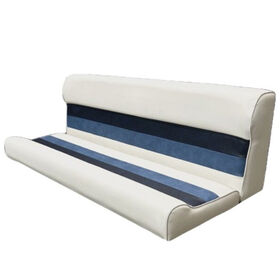 Horizon Manufacturing Premium Series 55" Pontoon Bench Seat Cushion Set "ONLY" - White/Navy/Blue