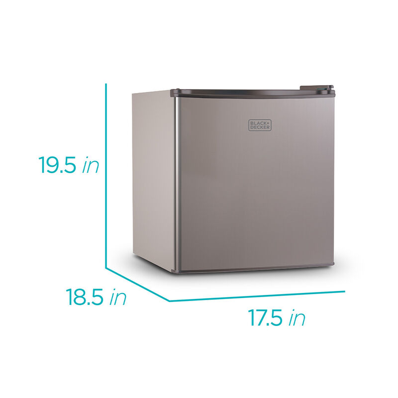 Black+Decker 1.7 cu. ft. Mini Fridge with Freezer, VCM Stainless Look image number 2