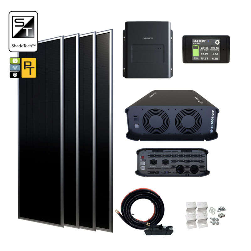 Dometic Go Power! PowerTrak Slim 400 w/400W Low Profile Solar, 30A MPPT & 2000W Inverter Charger