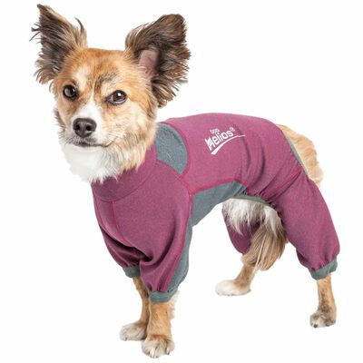 Dog Helios ® 'Rufflex' Mediumweight 4-Way-Stretch Breathable Full Bodied Performance Dog Warmup Track Suit