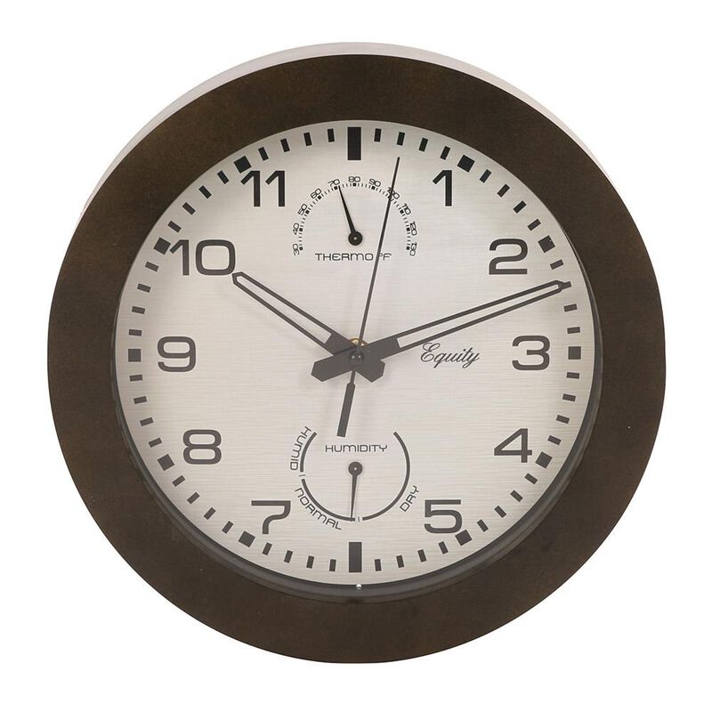 Wall Clock with Thermometer and Humidity, 10&quot; image number 1
