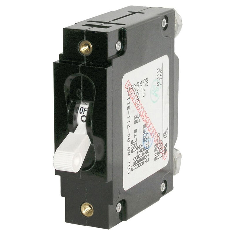Blue Sea Circuit Breaker C-Series Toggle Switch, Single Pole, 60A, White image number 1