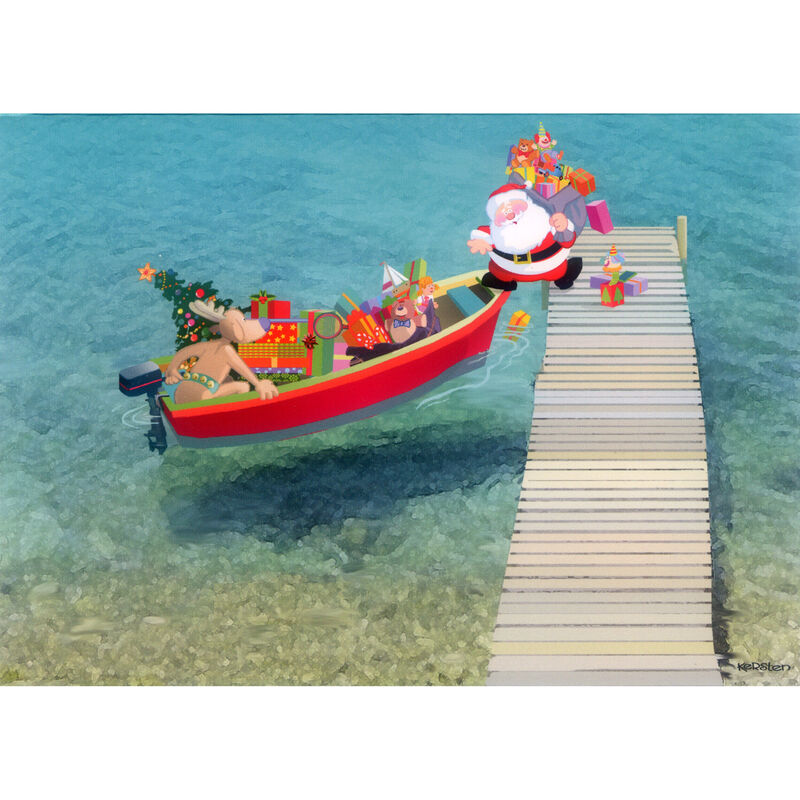 Kersten Brothers Santa Boarding Small Craft Card image number 1