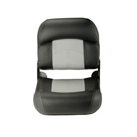 Deluxe Fold Down Pontoon Fishing Seat with Low Back - Grey