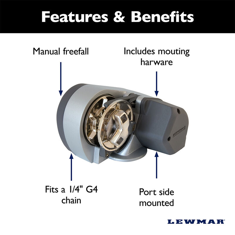 Lewmar Pro Sport 550 12V, 1/4" Gypsy image number 4