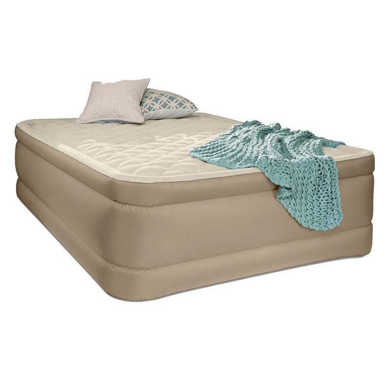 Intex Premium Foam-Top High-Rise Airbed with Fiber-Tech, Built-In Pump, Queen image number 1