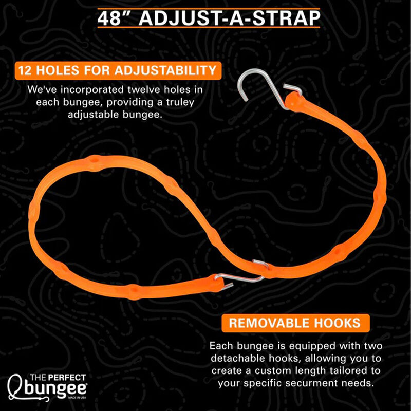 The Perfect Bungee 48" Adjust-A-Strap Adjustable Bungee Strap, Red, 2-Pack image number 3