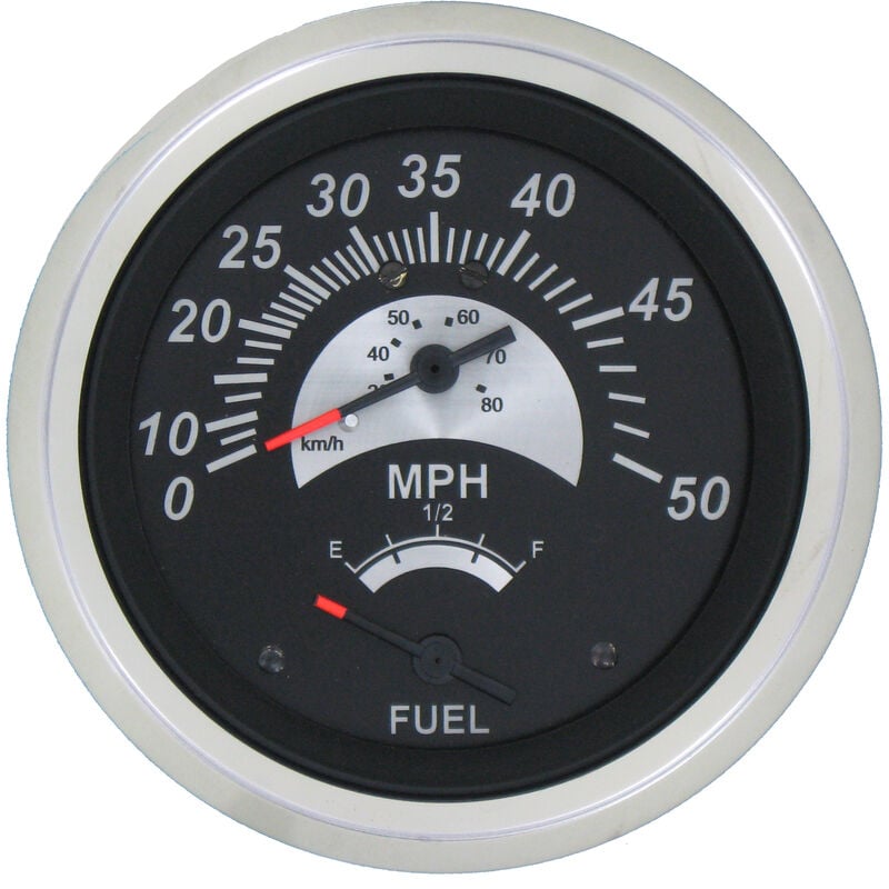 Sierra Black Sterling 3" Speedometer/Fuel Gauge image number 1