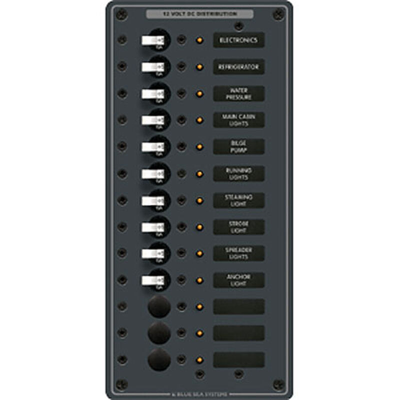 Blue Sea 12/24V DC Branch Circuit Breaker Panel - 13 Positions image number 1