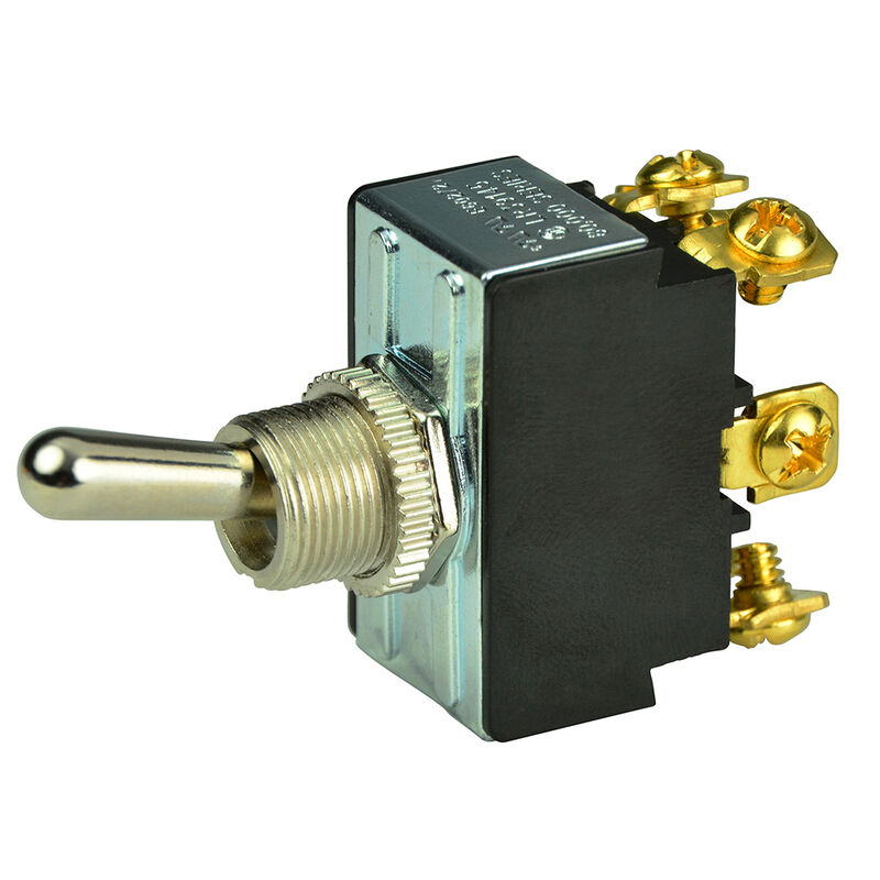 BEP DPDT Chrome Plated Toggle Switch, On/Off/On image number 1