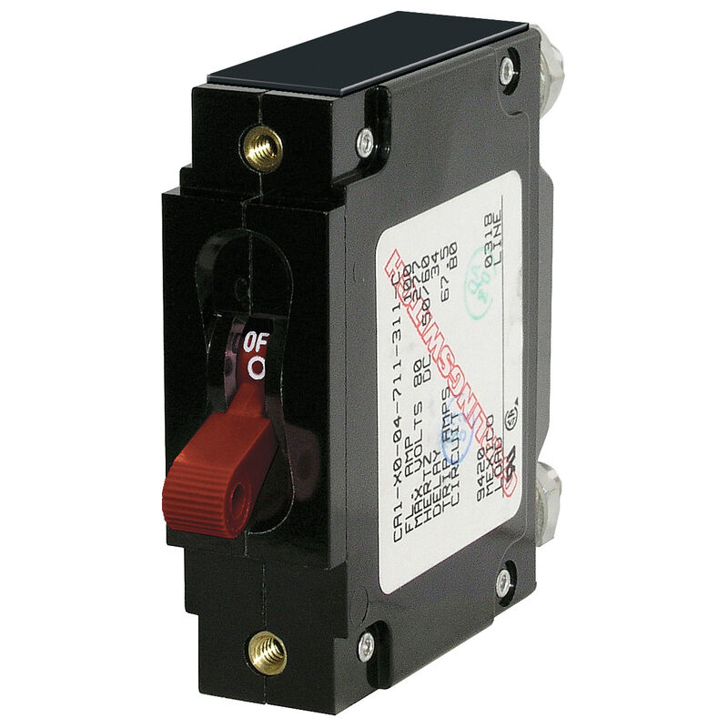 Blue Sea Circuit Breaker C-Series Toggle Switch, Single Pole, 100A, Red image number 1