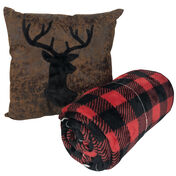 Decorative Pillow & Throw Gift Set – Deer Plaid