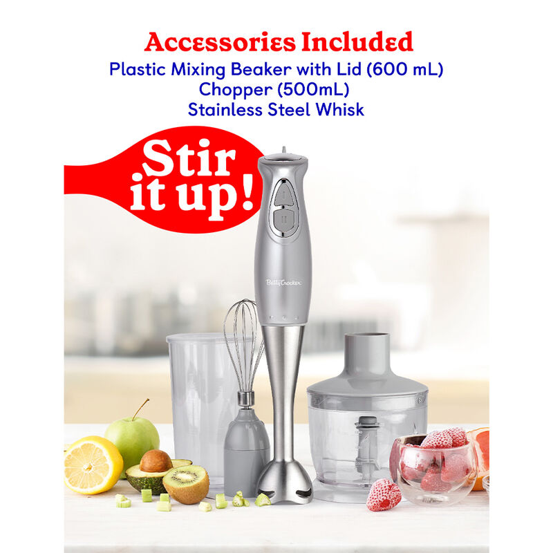 Betty Crocker 2-Speed Corded Electric Hand Blender, Silver image number 7