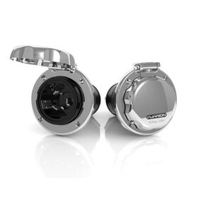 Furrion 32Amp Round Inlet, Stainless Steel #F32INS-SS