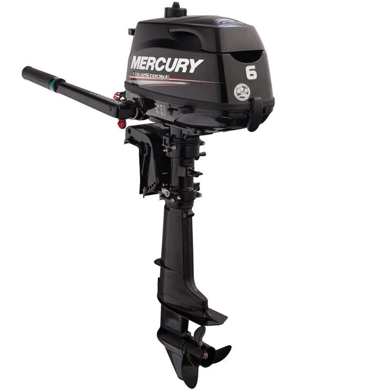 Mercury 6hp Tiller FourStroke Outboard Motor - 15" Shaft, Manual Tilt/Trim, Manual Start