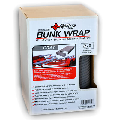 Caliber Bunk Wrap Kit, 24' Roll with 4 Endcaps, 2" x 6" Wrap, Gray