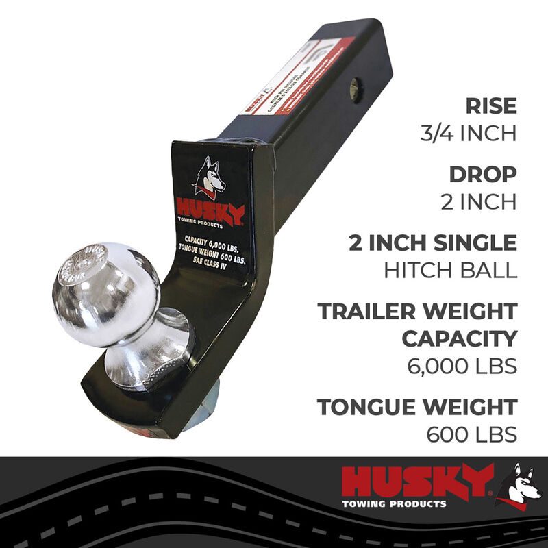 Husky Towing 2 Inch Receiver Trailer Hitch Ball Mount image number 3