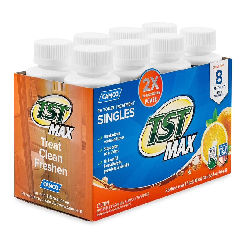 Camco TST MAX RV Toilet Treatment, Citrus Scent, 8 Single Treatments image number 1