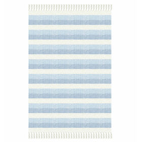 Hurley Cotton Woven Throw - Blue/White Stripe