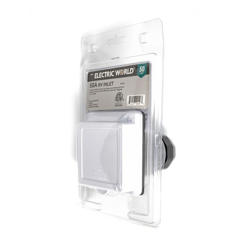 Electric World White 50A RV Inlet  image number 7