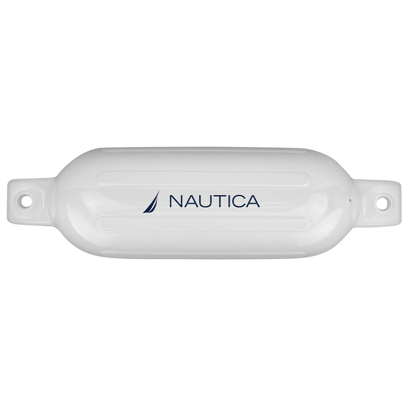 Nautica UV Protected Inflatable Ribbed Boat Fender 5.5" x 20" White image number 1