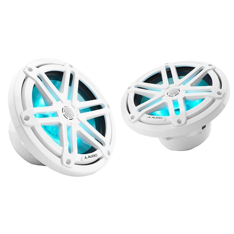 JL Audio M3 Series 7.7" Marine Coaxial Speakers w/ RGB LED Lighting | White Gloss