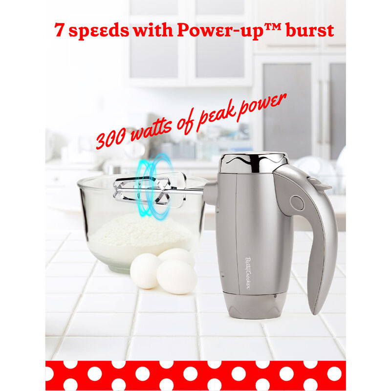 Betty Crocker 7-Speed Power Up Hand Mixer with Stand, Silver image number 2