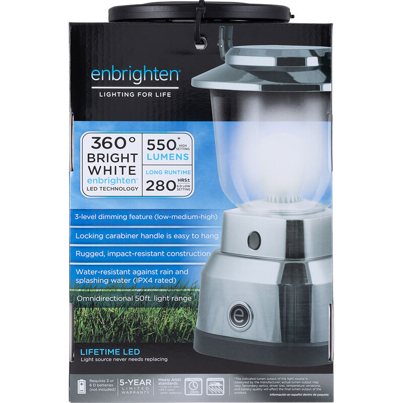 Enbrighten Weather Resistant Dimmable LED Lantern, Green